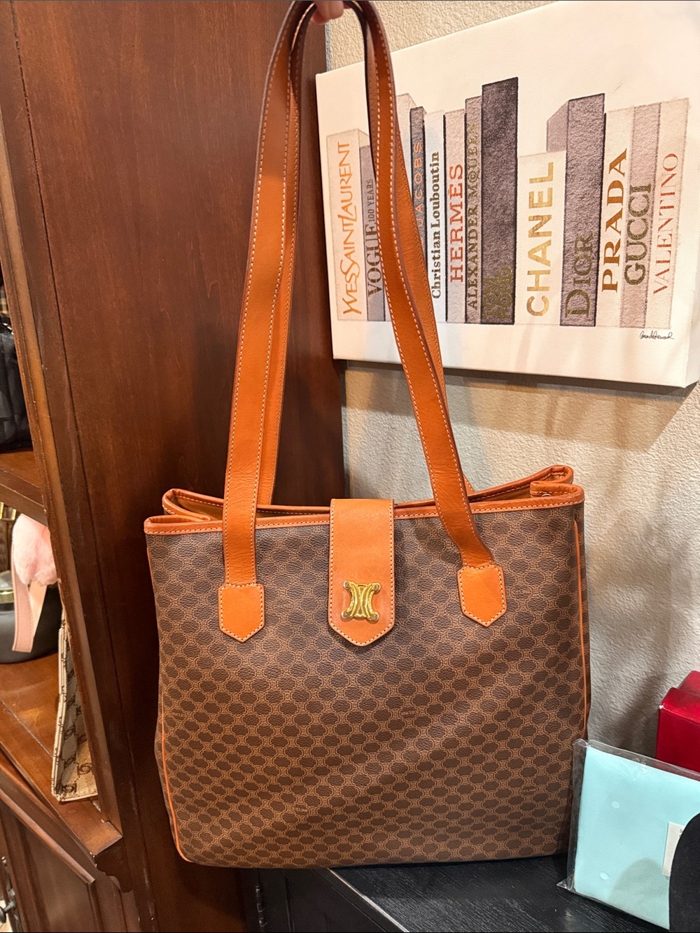 Celine Triomphe Monogram Large Tote